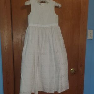 Talbots Cream Sleeveless Scoop Neck Sundress